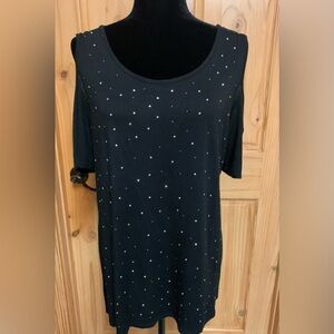Belldini Blue Starry Embellished Short Sleeve Tee